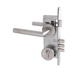 Cerradura embutida manilla oficina/baño niza gris