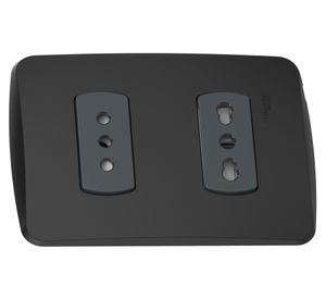 Placa armada tomacorriente 10A/16A Miluz gris Schneider