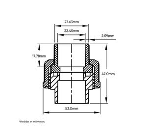 Unión Americana CPVC 3/4'' x 3/4'' SO -SO Vinilit