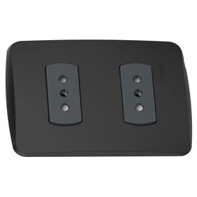 Placa armada tomacorriente doble 2P+T 10A Miluz gris Schneider
