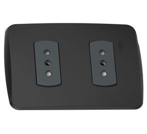 Placa armada tomacorriente doble 2P+T 10A Miluz gris Schneider