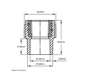 Terminal adhesivo CPVC 3/4" beige Vinilit