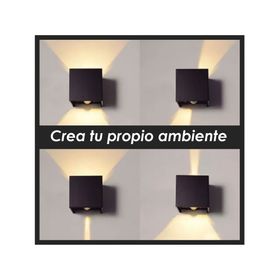 Aplique LED 2L luz cálida abatible negro Pro-Lighting
