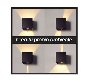 Aplique LED 2L luz cálida abatible negro Pro-Lighting