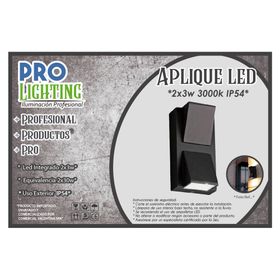 Aplique LED 2L luz cálida negro Pro-Lighting