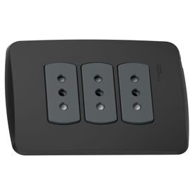 Toma corriente triple 10A Miluz grafito Schneider Electric