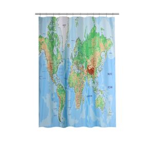 Cortina baño 180x180 cm Mapa