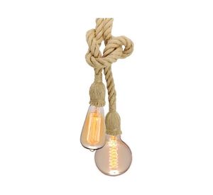 Portalámpara 2 luces E27 Soga doble café