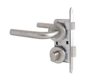 Cerradura embutida manilla baño/dormitorio Monaco gris