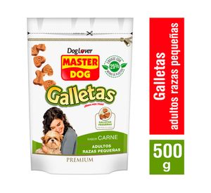 Snack perro 500 g Galleta raza pequeña carne Master Dog