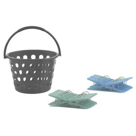 Cesto + 24 ganchos ropa Cotidiana