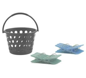 Cesto + 24 ganchos ropa Cotidiana