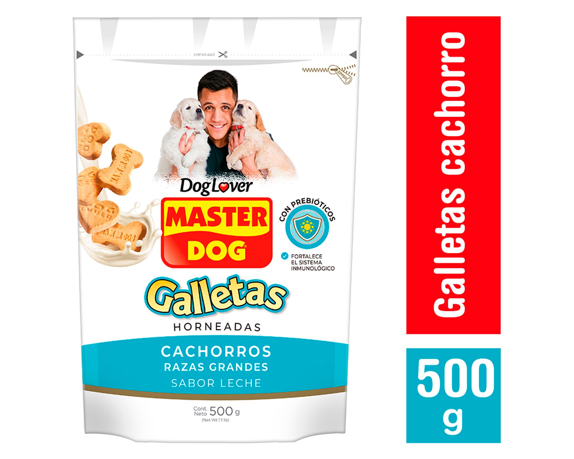 Snack perro cachorro 500 g leche Master Dog a $1.990