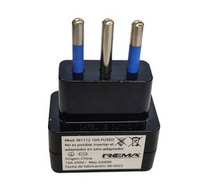 Adaptador con protección 10-16A 93PTON1112 negro Rema