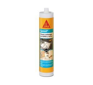 Sellador de silicona acetoxi 280 ml Sanisil transparente Sika