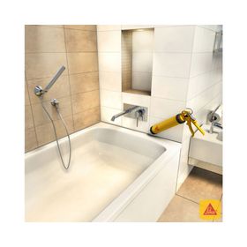 Sellador de silicona acetoxi 280 ml Sanisil transparente Sika