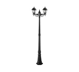 Farol pie 4 caras 60W E27 2L negro