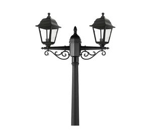 Farol pie 4 caras 60W E27 2L negro