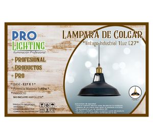 Lámpara colgar 1L E27 Vintage Industrial mate