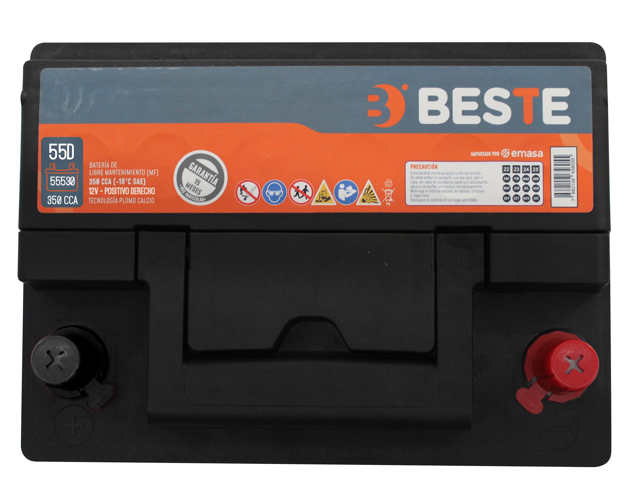 Batería para auto 55530 55AH 350CCA positivo derecho | Easy.cl