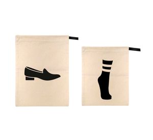 Set bolsa zapatos + calcetines tela
