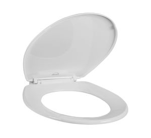 Asiento WC redondo plástico antibacterial blanco