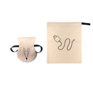 Set bolsa cargadores + audífonos tela