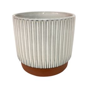 Macetero enlozado blanco 20x18x18 cm