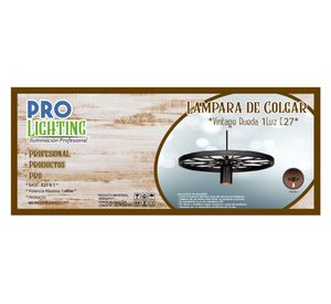 Lámpara colgar 1L E27 Vintage rueda