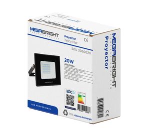 Proyector led 20W luz cálida negro