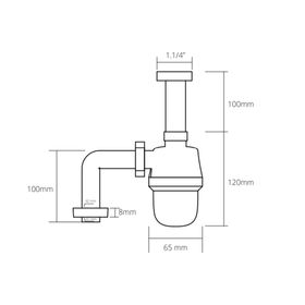Sifón lavamanos 1 1/4'' plástico