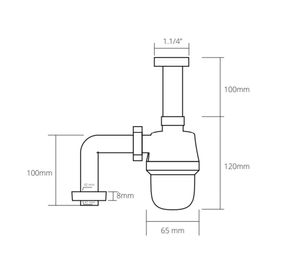 Sifón lavamanos 1 1/4'' plástico