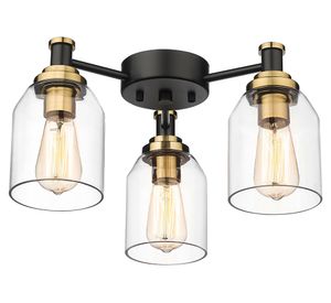 Lámpara techo 3L E27 Villach vidrio