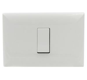 Interruptor simple 9/12 placa armada Línea S17 blanco