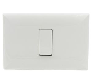 Pulsador simple placa armada Línea S17 blanco