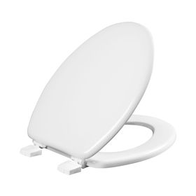 Asiento WC elongado madera blanco