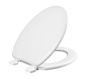 Asiento WC elongado madera blanco