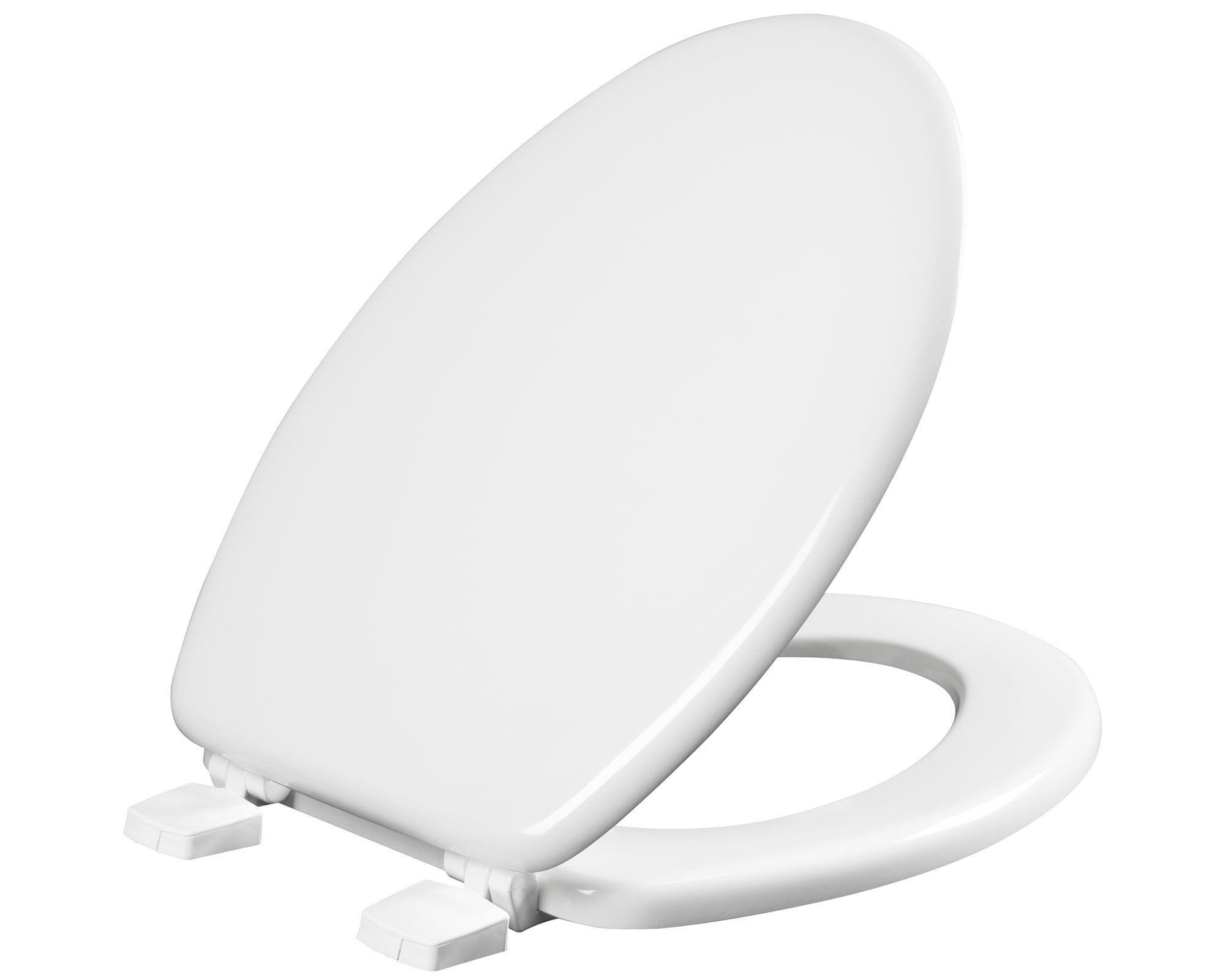 Asiento WC elongado madera blanco