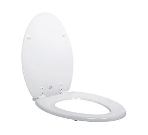 Asiento WC elongado madera blanco