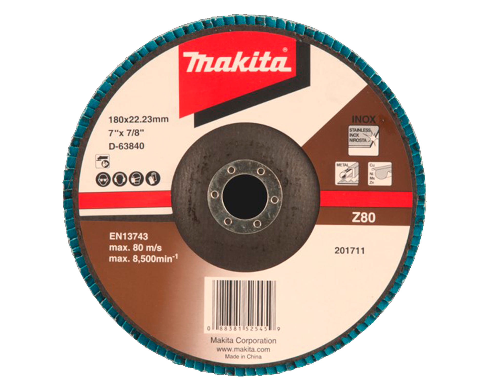Disco traslapado G80-Z metal D-63840 180x22 mm