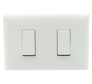 Interruptor doble 9/15 placa armada Línea S17 blanco