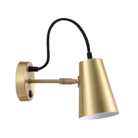 Aplique pared dorado con interruptor E14 1L