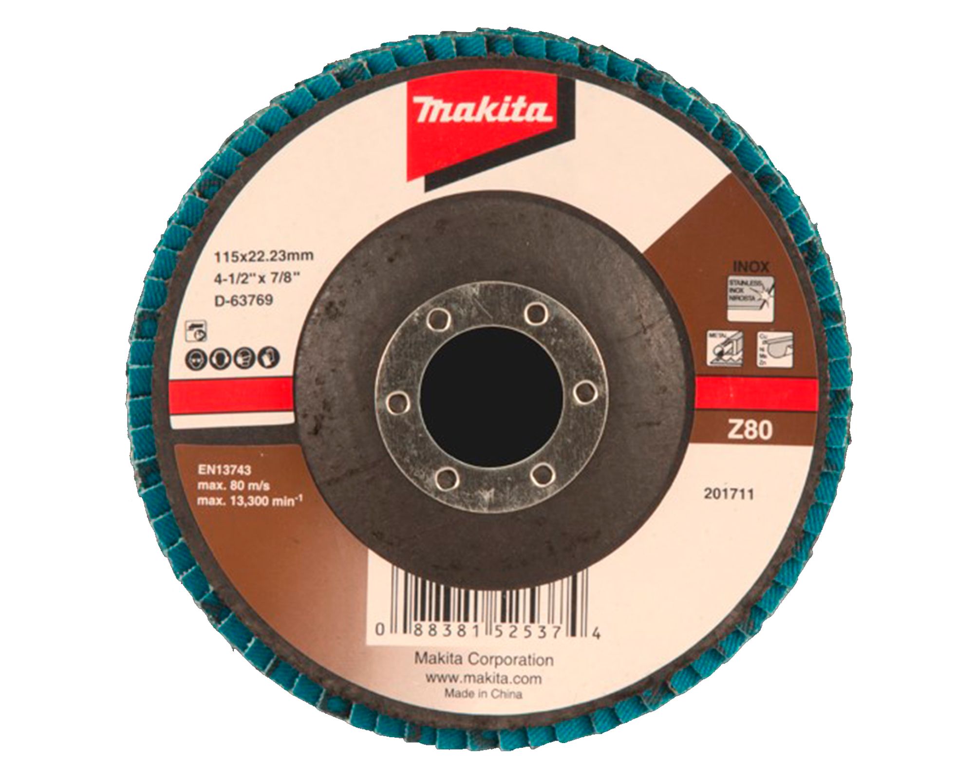 Disco traslapado G80-Z metal D-63769 115x22 mm