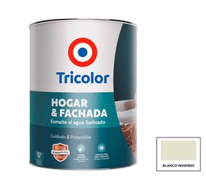 Esmalte al agua 900 ml hogar y fachada Blanco Invierno satinado