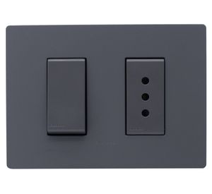 Placa armada 9/12 + toma corriente 10A S32 10A 2500W grey mate