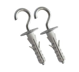 Tarugo gancho 9x50 mm 2 unidades Curvo gris