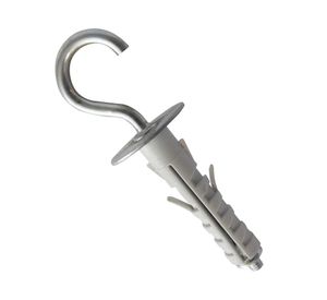 Tarugo gancho 9x50 mm 2 unidades Curvo gris