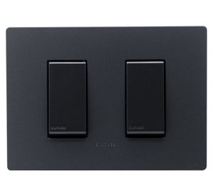 Interruptor doble 9/15 placa armada Línea S32 noir mate