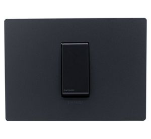 Interruptor simple 9/12 placa armada Línea S32 noir mate