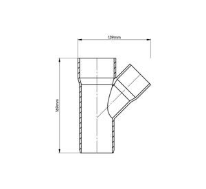 Vee sanitario PVC 75x40 mm gris